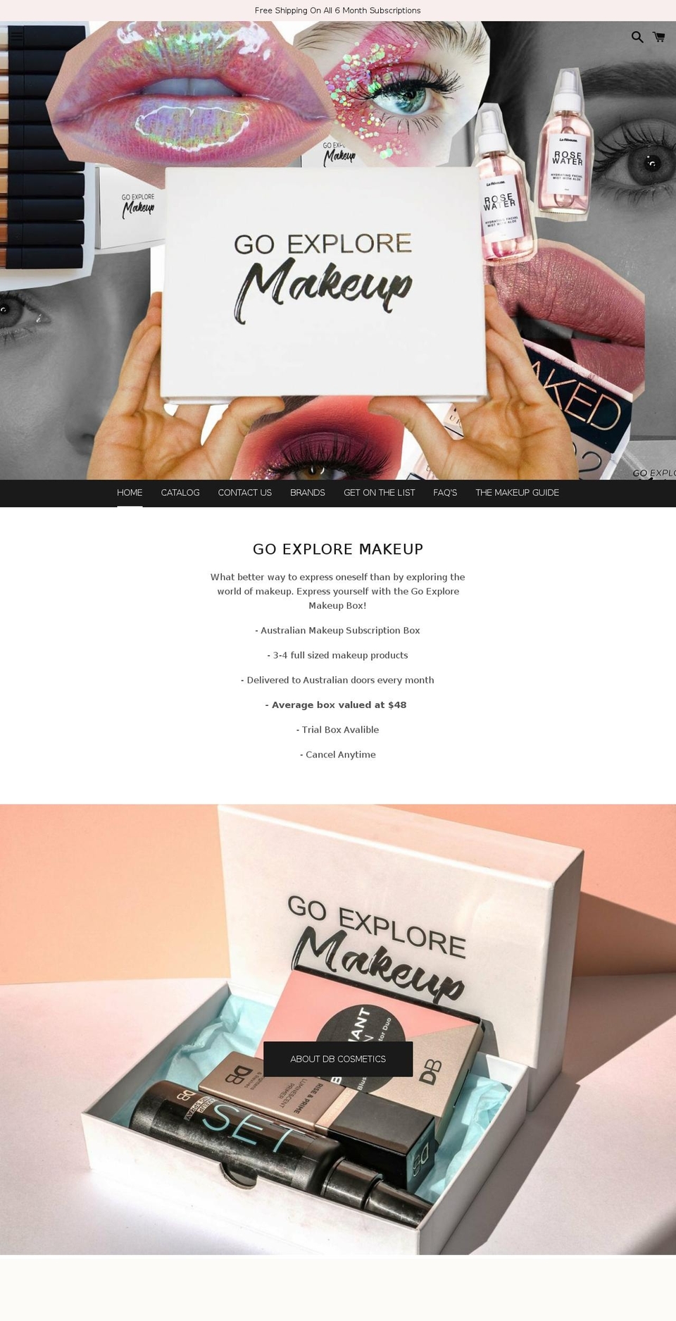 goexploremakeup.com — Shopify storefront screenshot