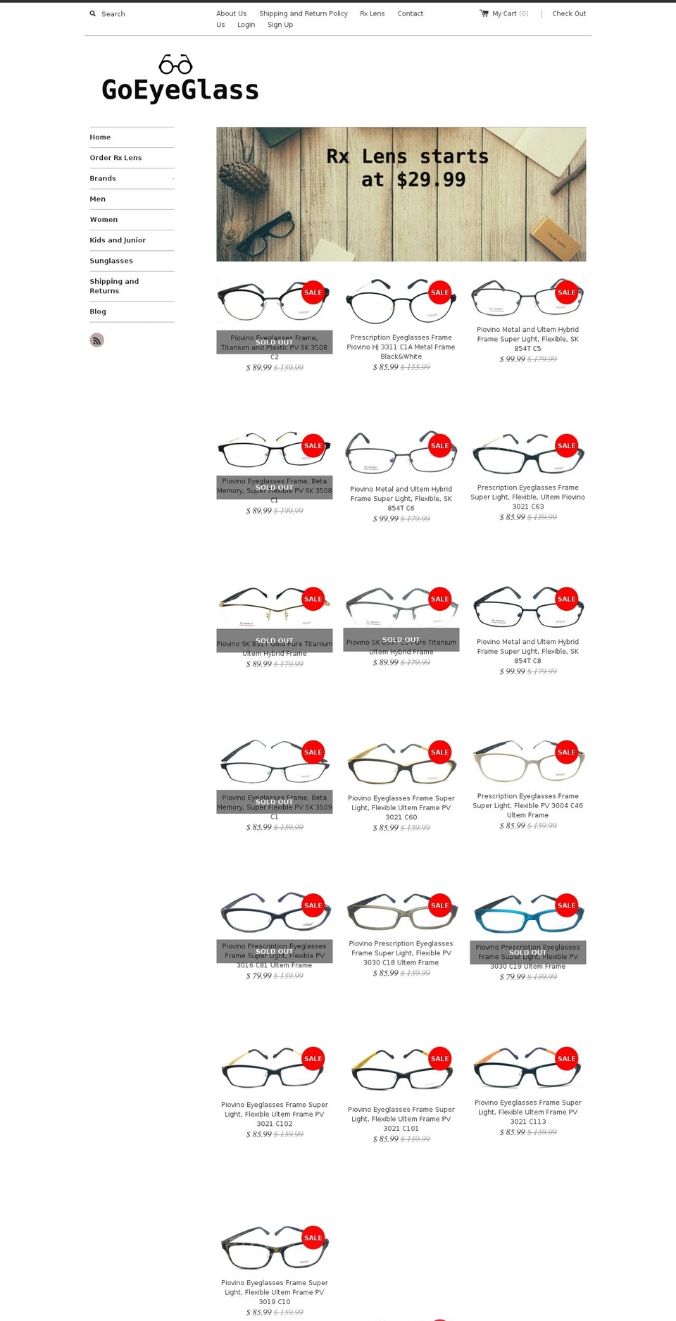 goeyeglass.com shopify website screenshot