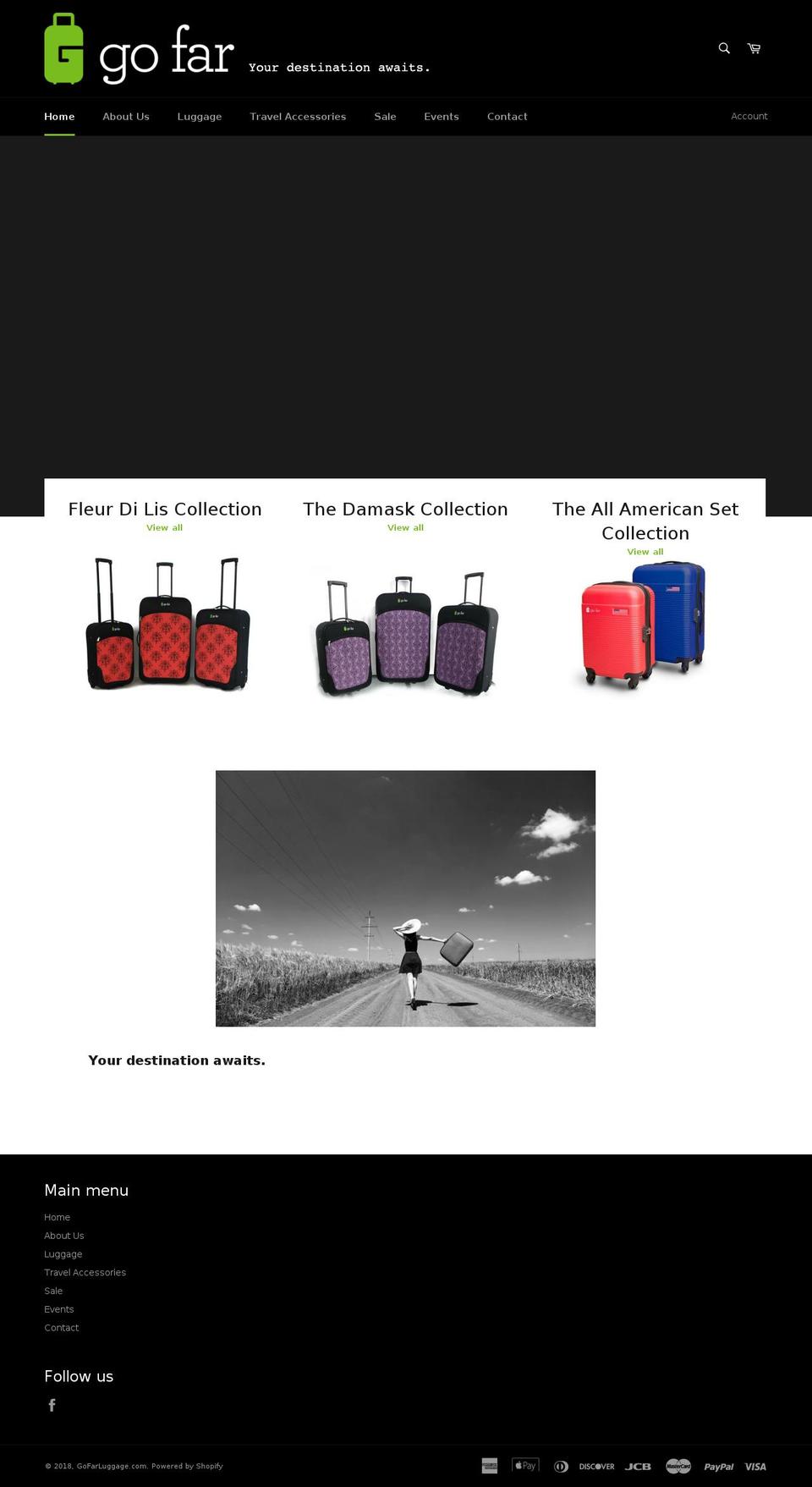 gofarluggage.com — Shopify storefront screenshot