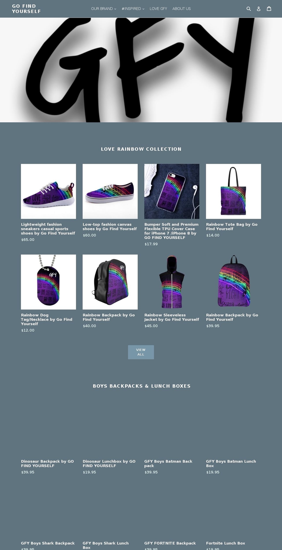gofindyourself.net shopify website screenshot