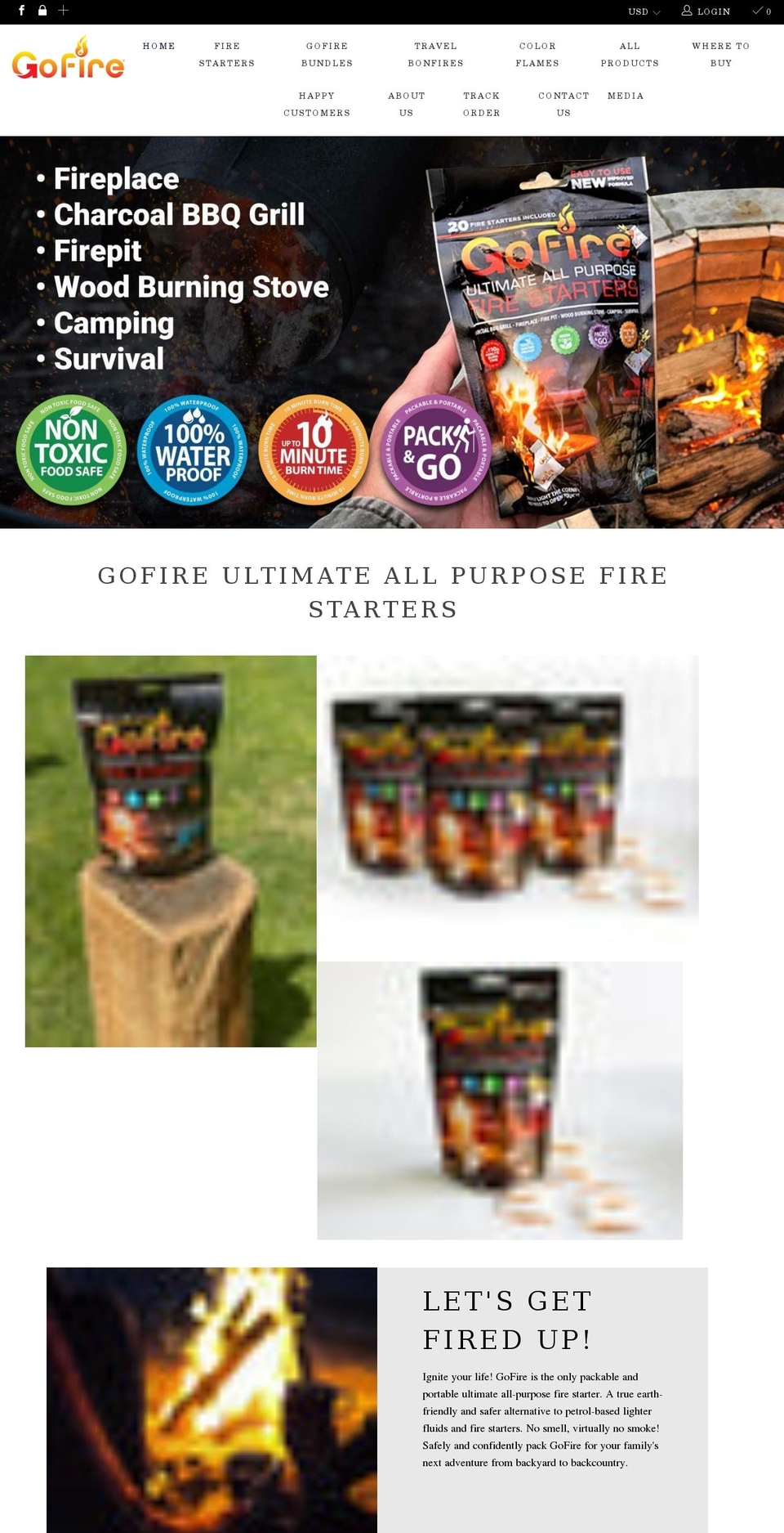 gofirestore.com shopify website screenshot