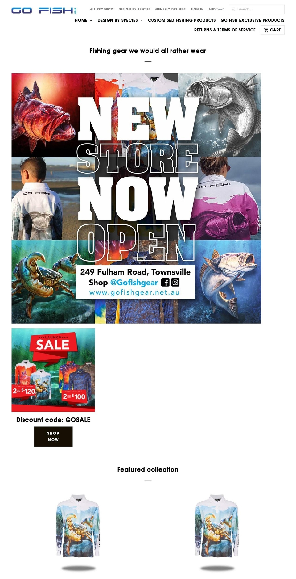 gofishgear.com — Shopify storefront screenshot