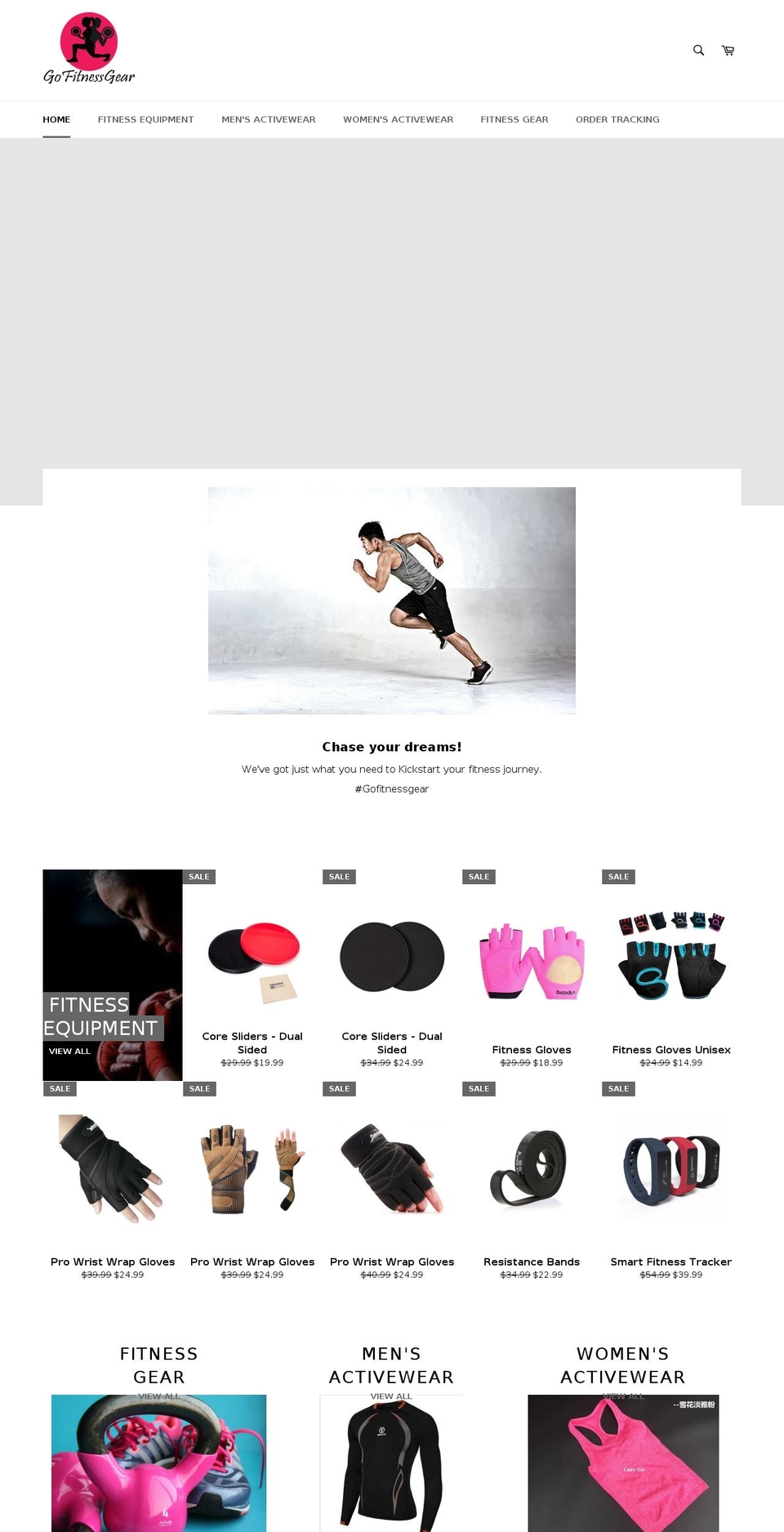 gofitnessgear.com shopify website screenshot