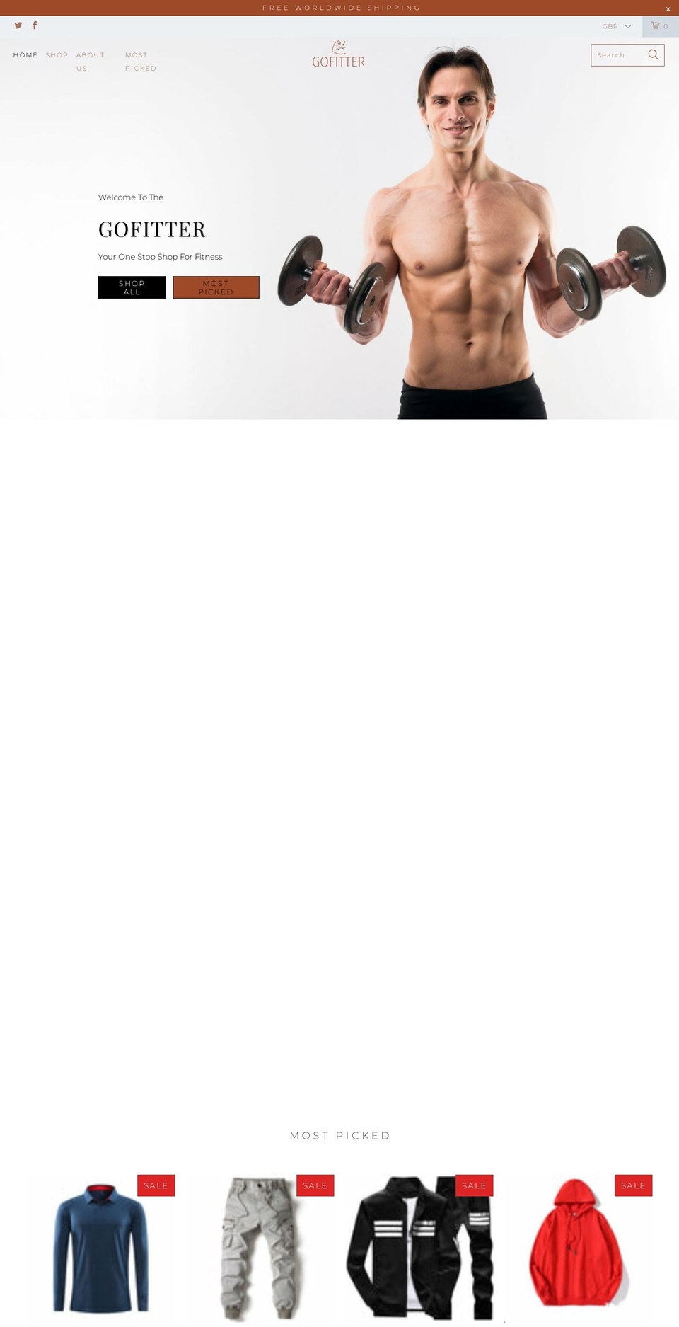 gofitter.co.uk shopify website screenshot