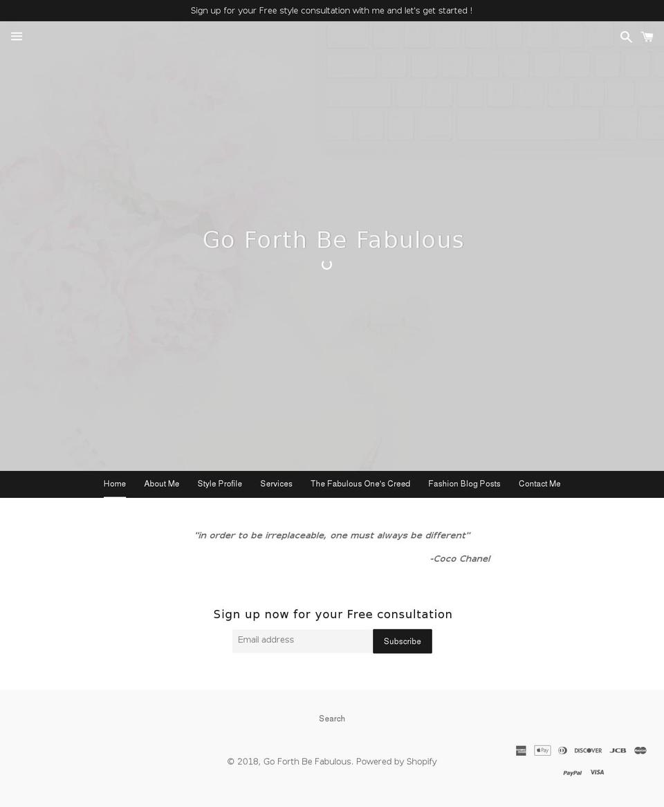 goforthbefabulous.com — Shopify storefront screenshot