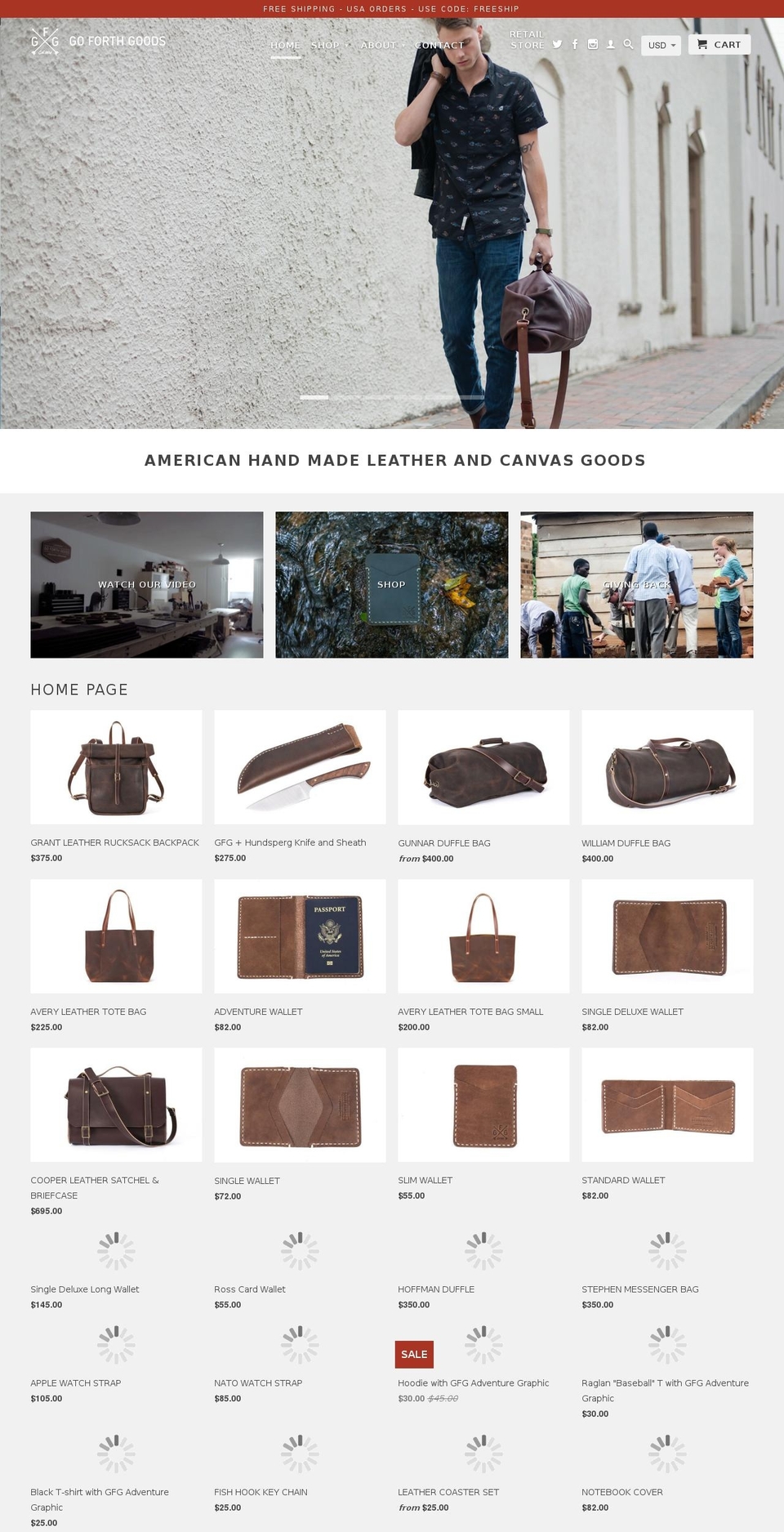 goforthgoods.com shopify website screenshot