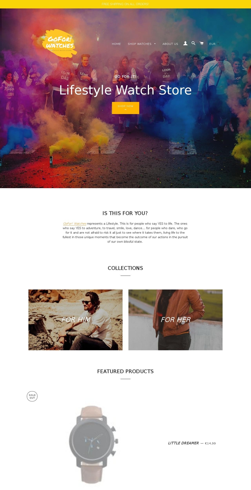 goforwatches.com — Shopify storefront screenshot