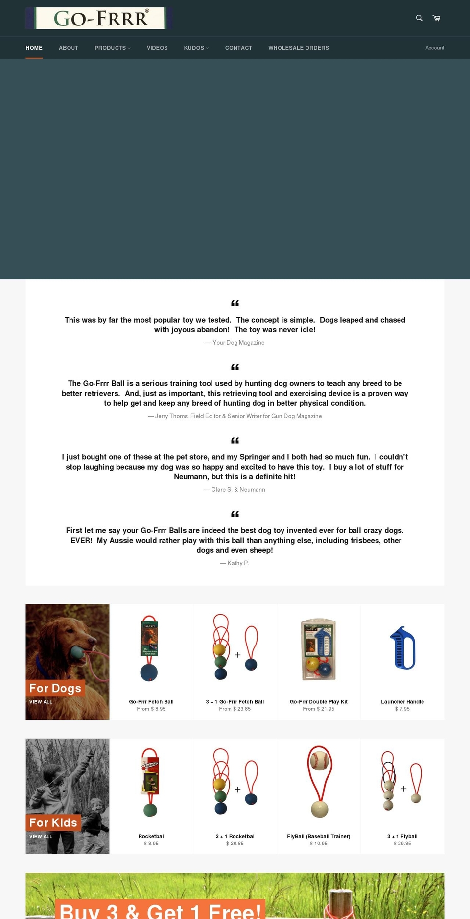 gofrrrfetchball.com — Shopify storefront screenshot