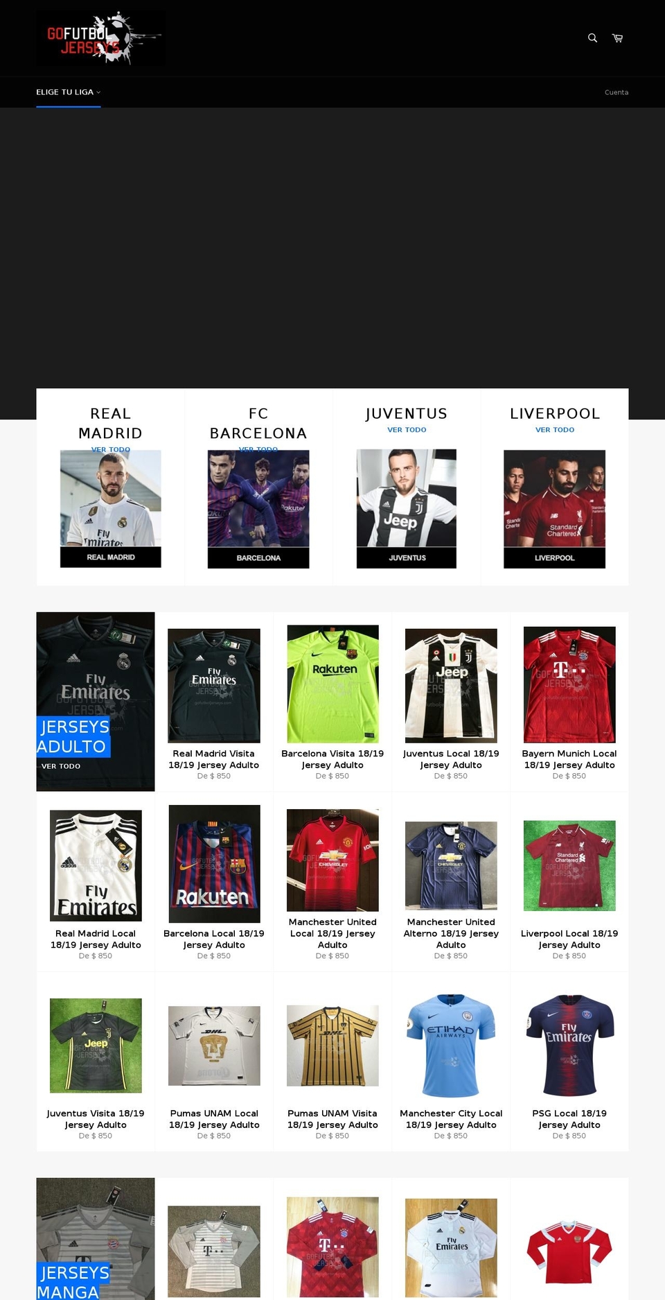 Version 2 Shopify theme site example gofutboljerseys.com