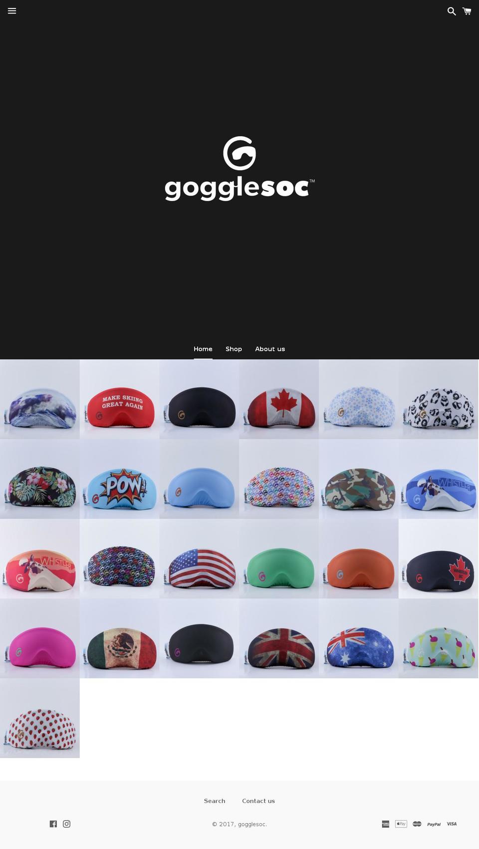 gogglesoc.com shopify website screenshot