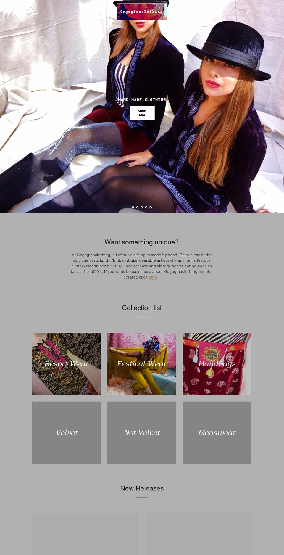 gogoginaclothing.com shopify website screenshot