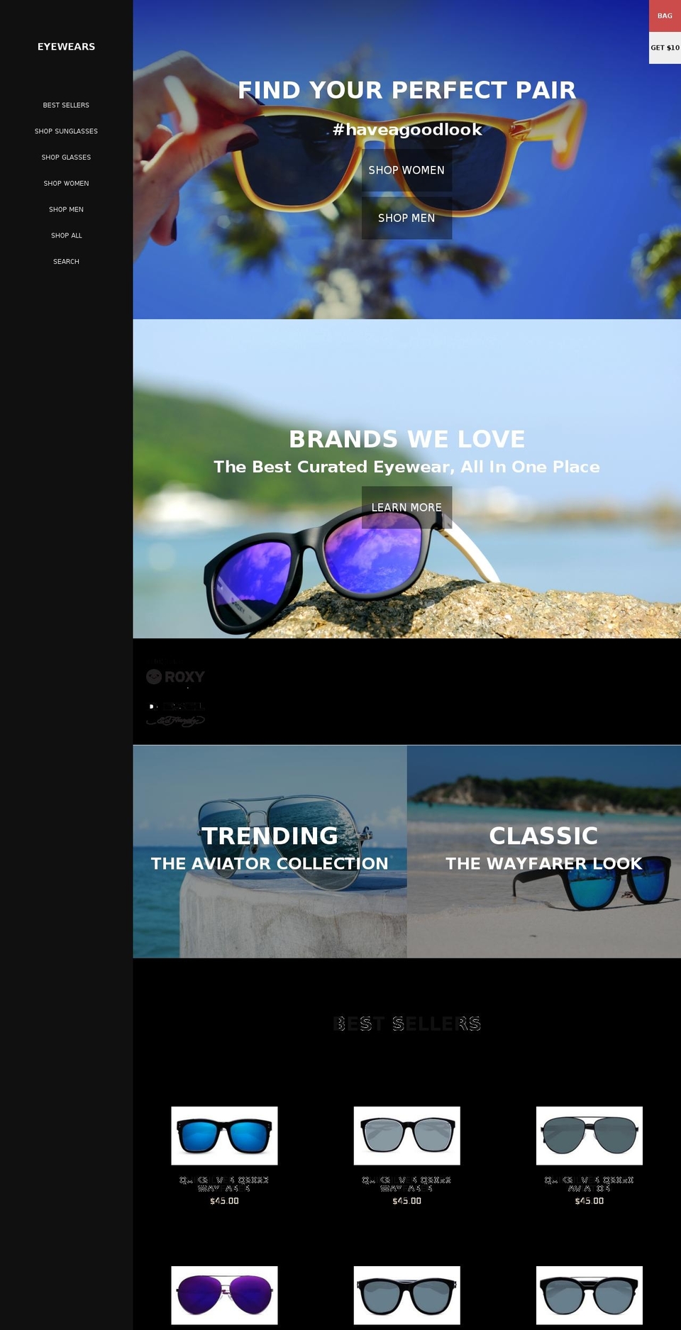 gogoshades.com shopify website screenshot