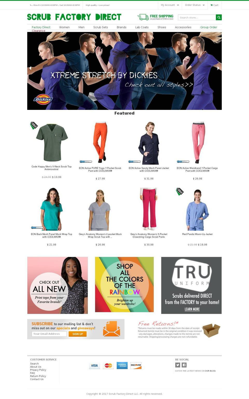 Re-worked PO Theme Shopify theme site example gogouniforms.com