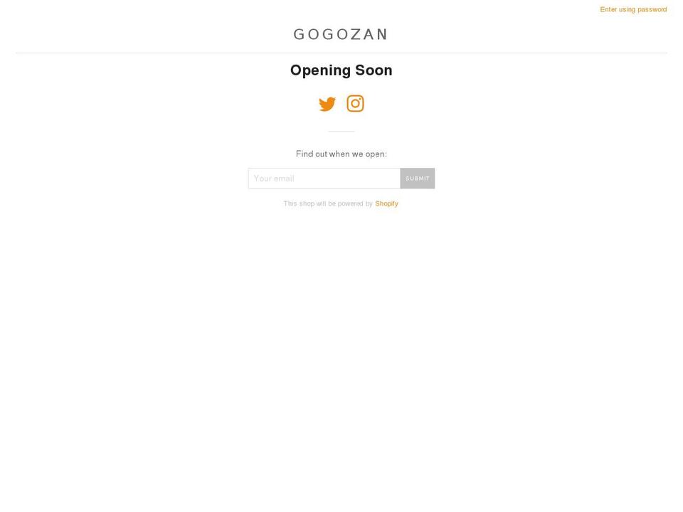 gogozan.com — Shopify storefront screenshot