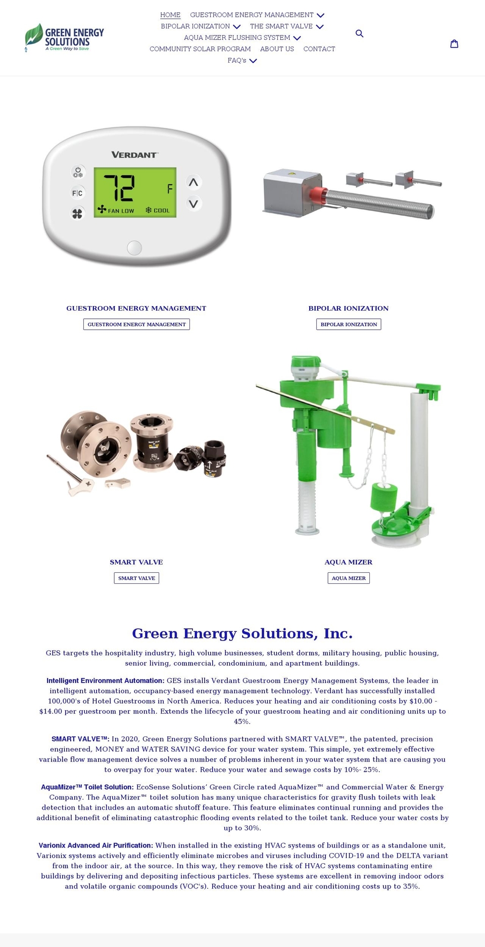 gogreenenergysolution.com shopify website screenshot