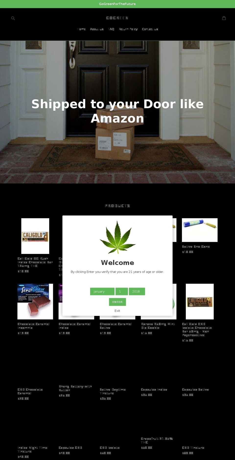 gogreenforthefuture.com shopify website screenshot