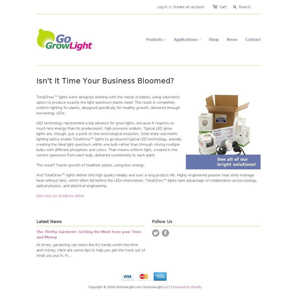 gogrowlights.com — Shopify storefront screenshot