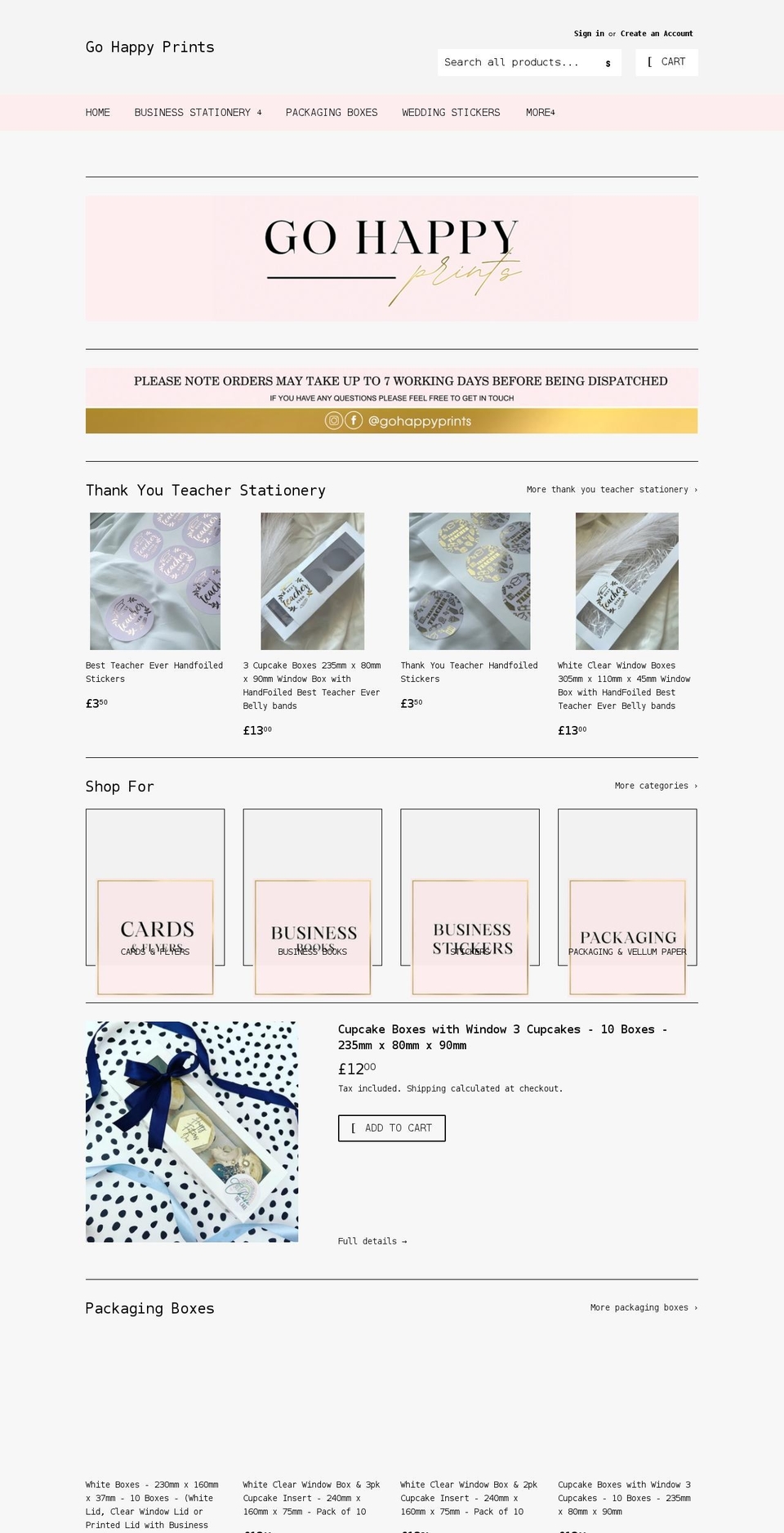 gohappyprints.com shopify website screenshot