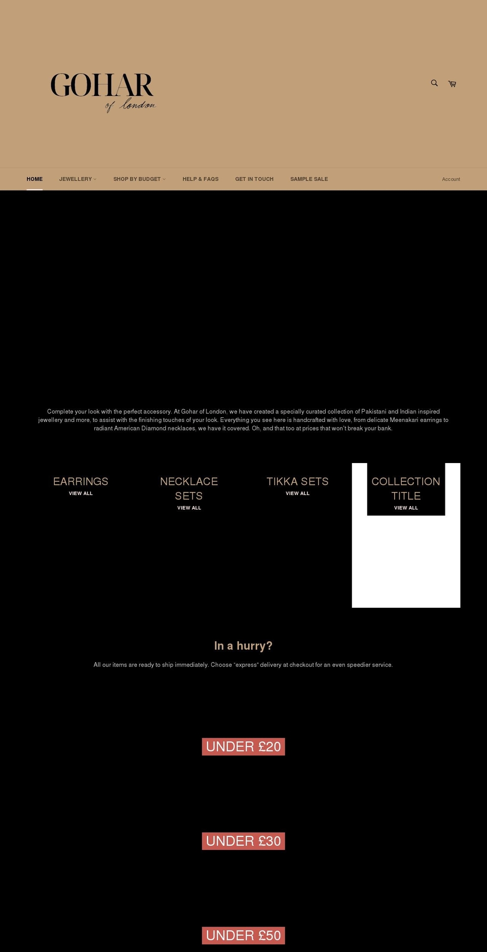 goharoflondon.com shopify website screenshot