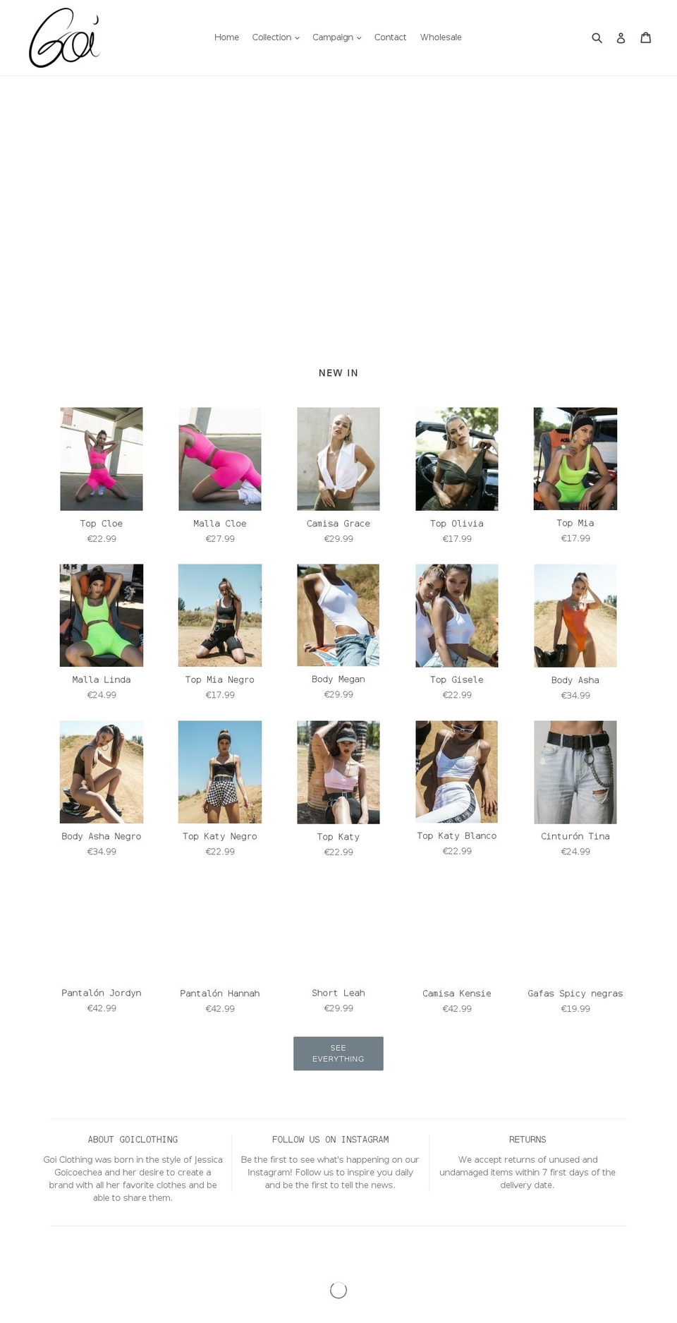 goiclothing.com — Shopify storefront screenshot