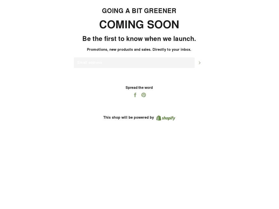 goingabitgreener.com shopify website screenshot