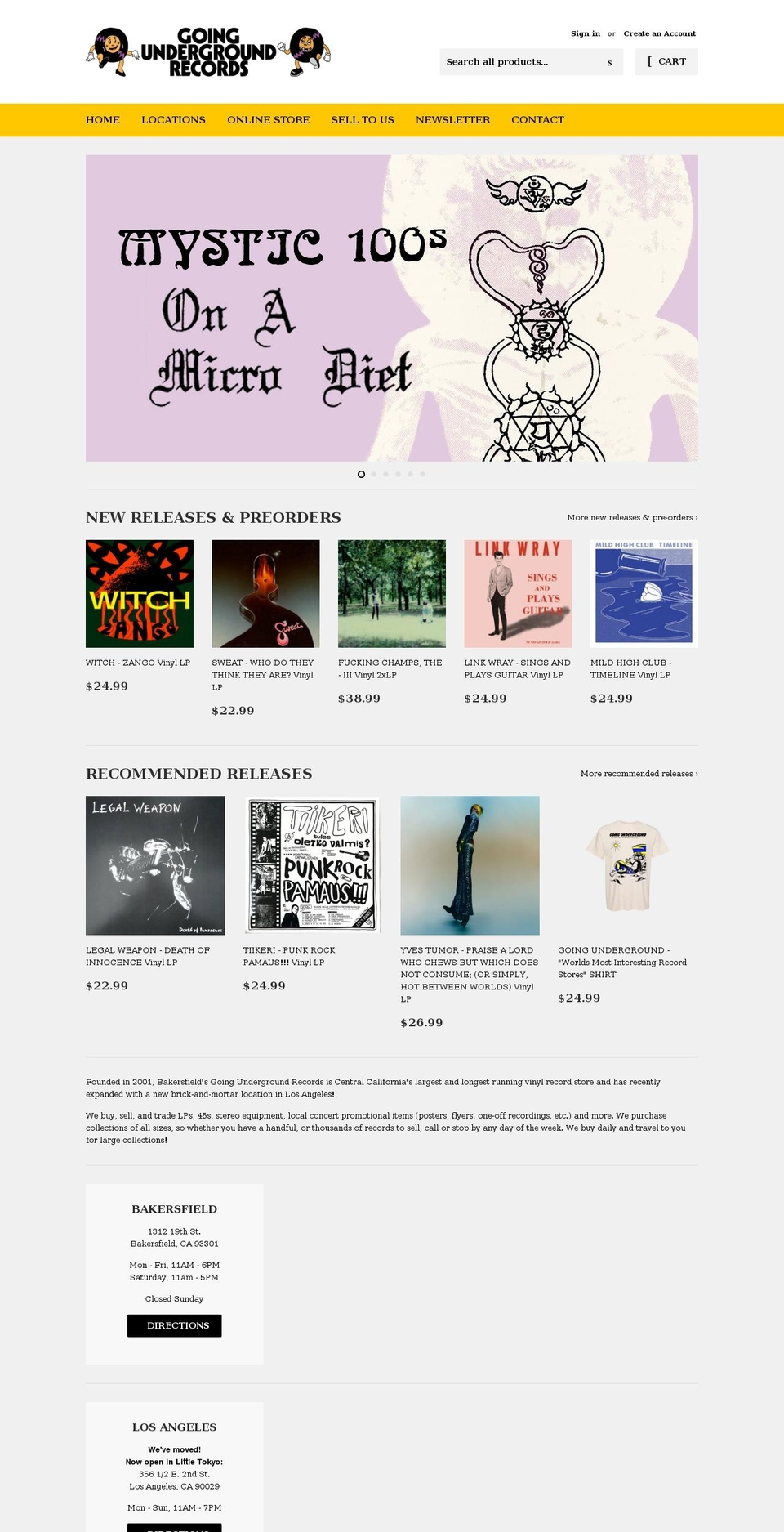 goingundergroundrecords.com shopify website screenshot