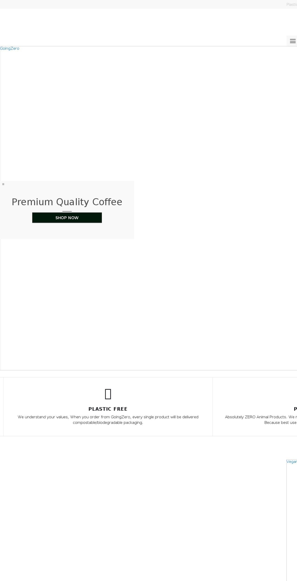goingzero.in shopify website screenshot