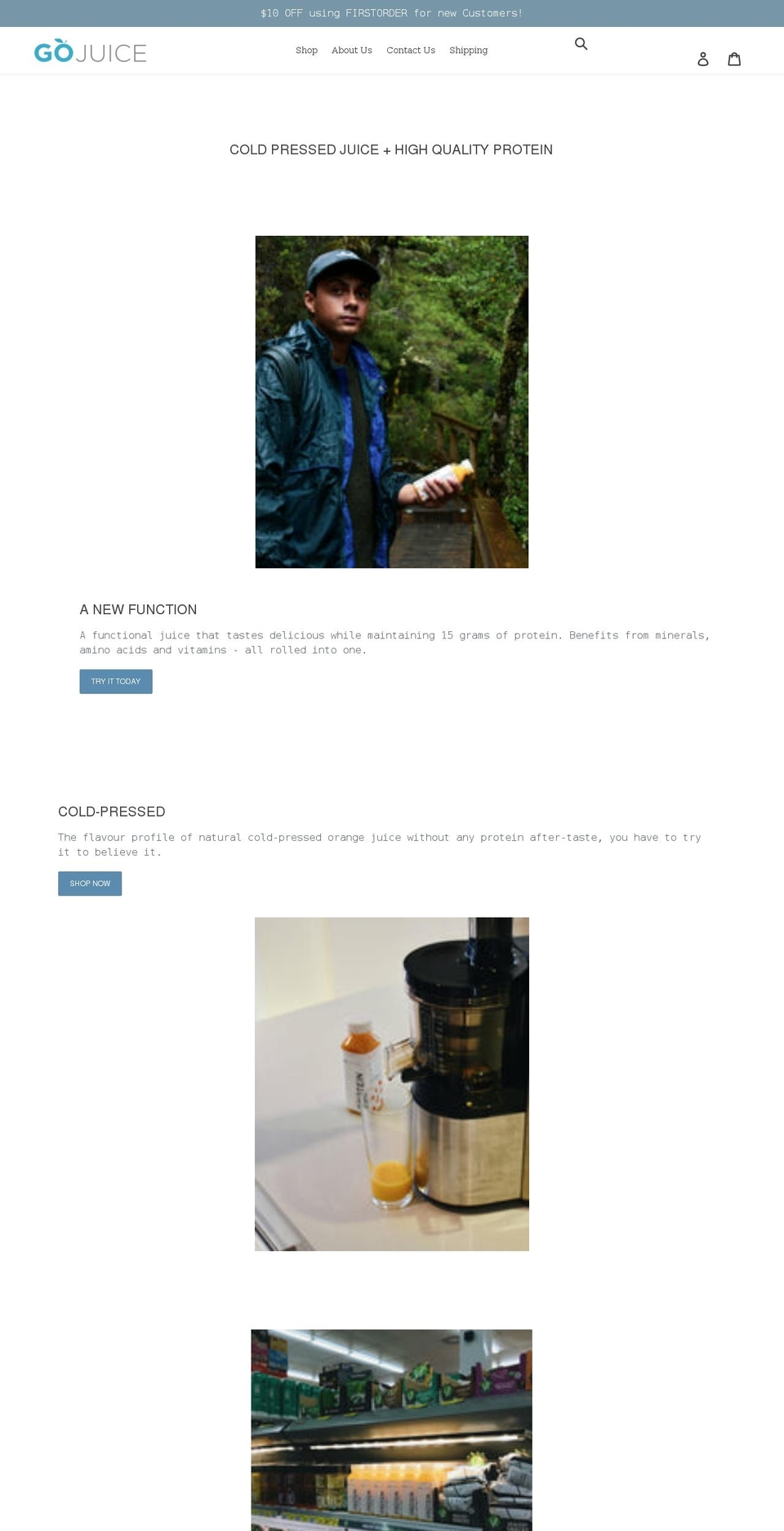 gojuice.com.au shopify website screenshot