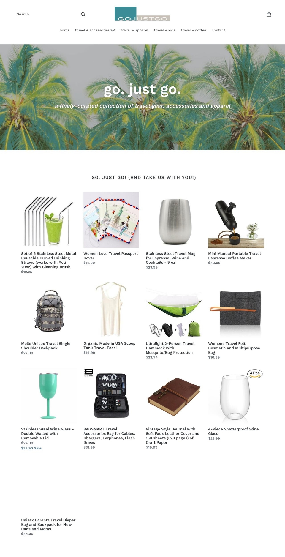 gojustgo.com — Shopify storefront screenshot