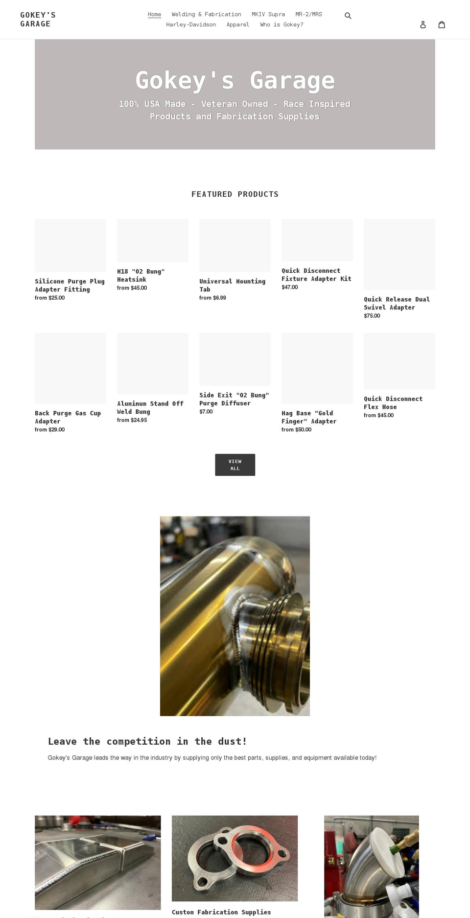 gokeysgarage.com shopify website screenshot