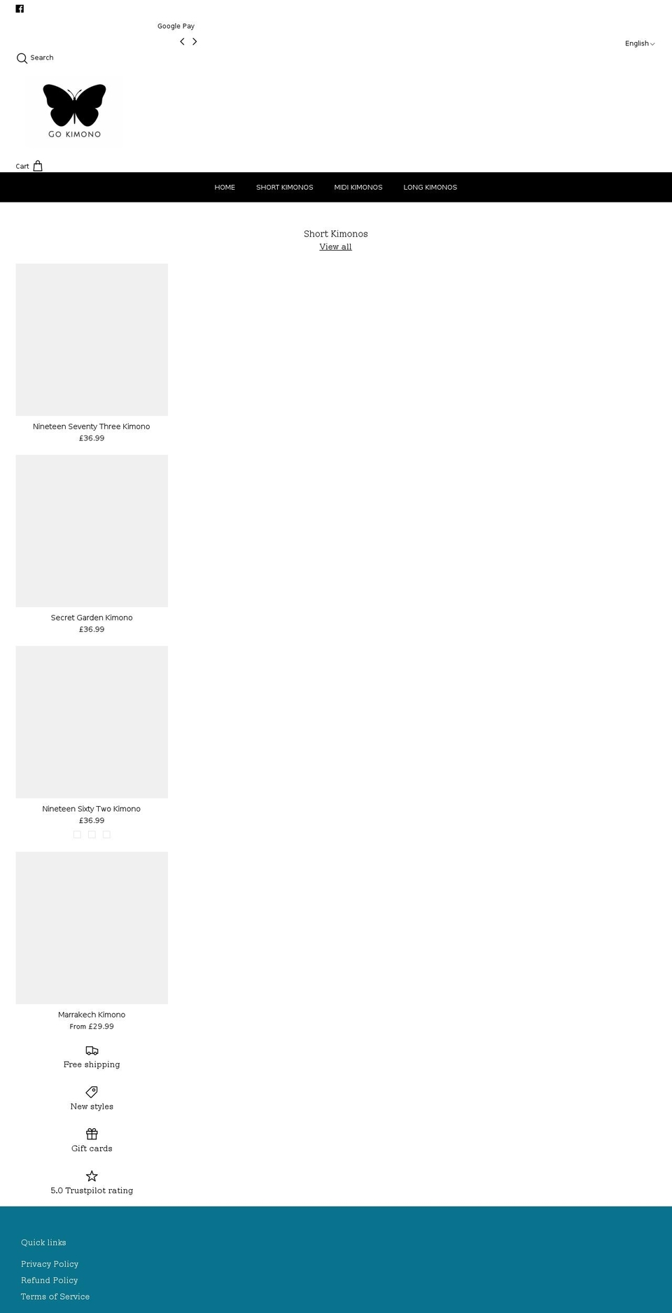 gokimono.co.uk shopify website screenshot