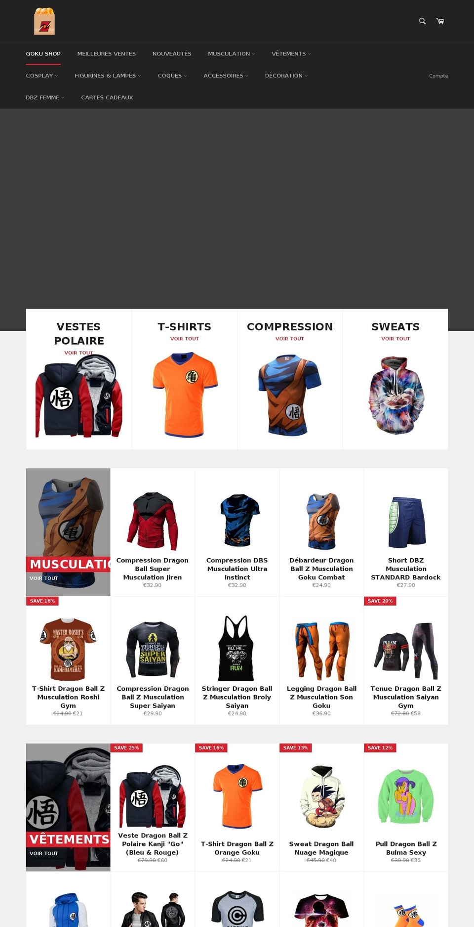 goku-shop.fr shopify website screenshot