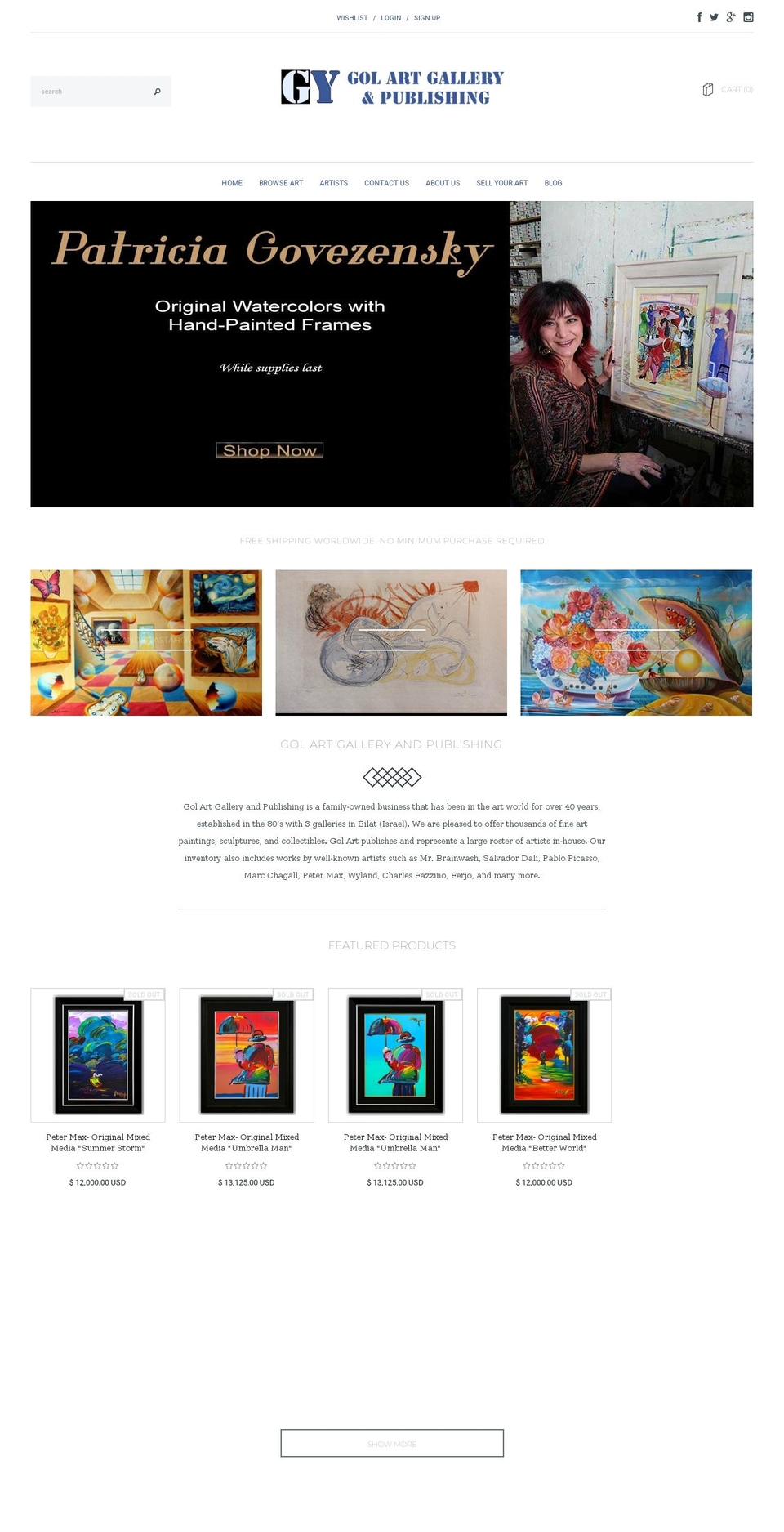 golart.com shopify website screenshot