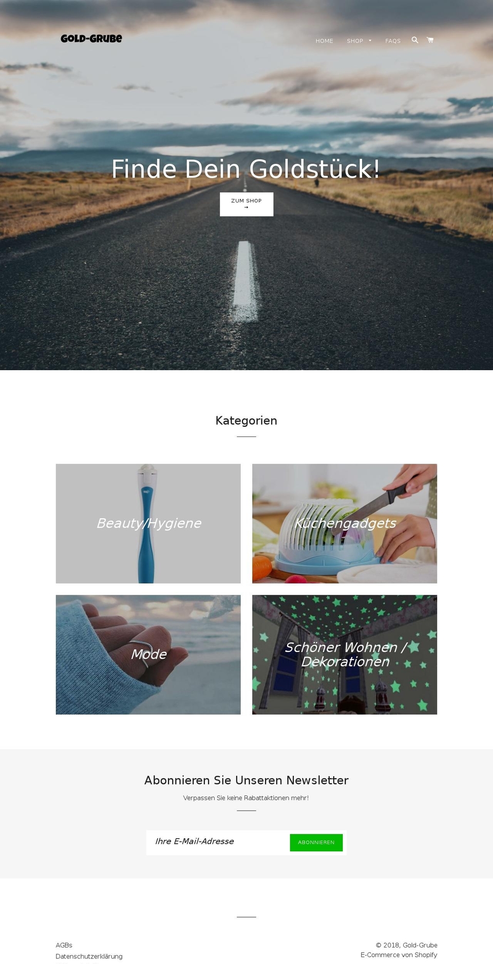 gold-grube.com shopify website screenshot