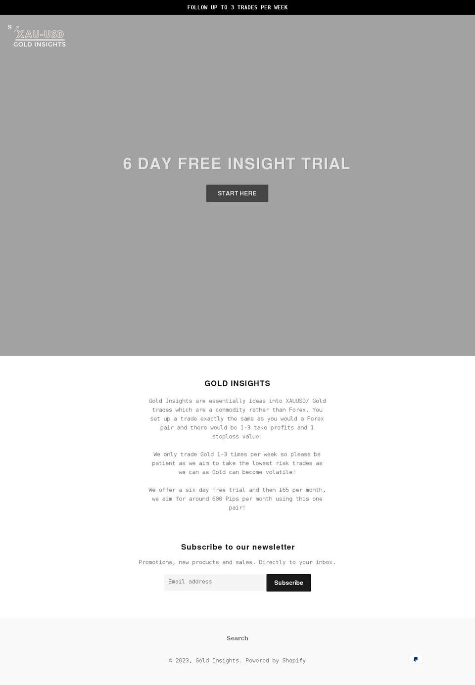 gold-insights.com shopify website screenshot