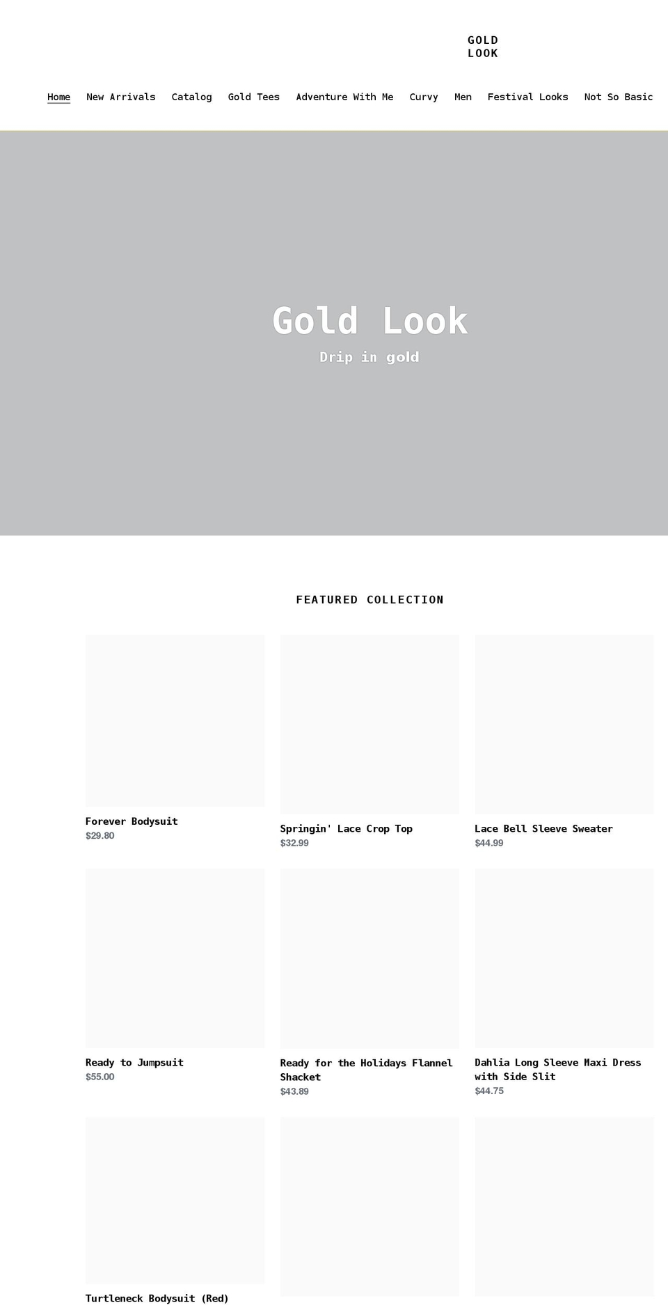 gold-look.com shopify website screenshot