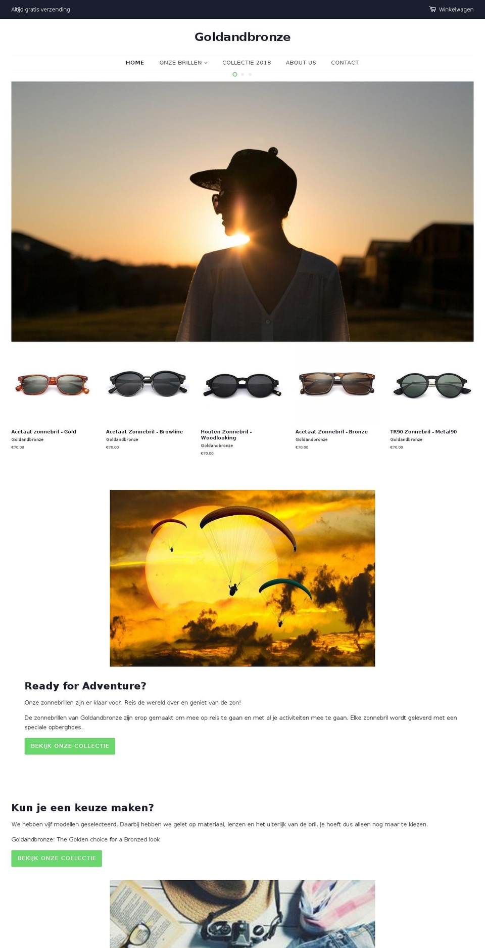 goldandbronze.com — Shopify storefront screenshot