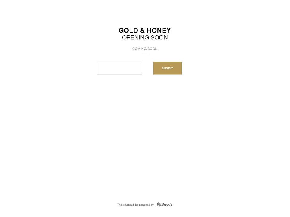 goldandhoney.com shopify website screenshot