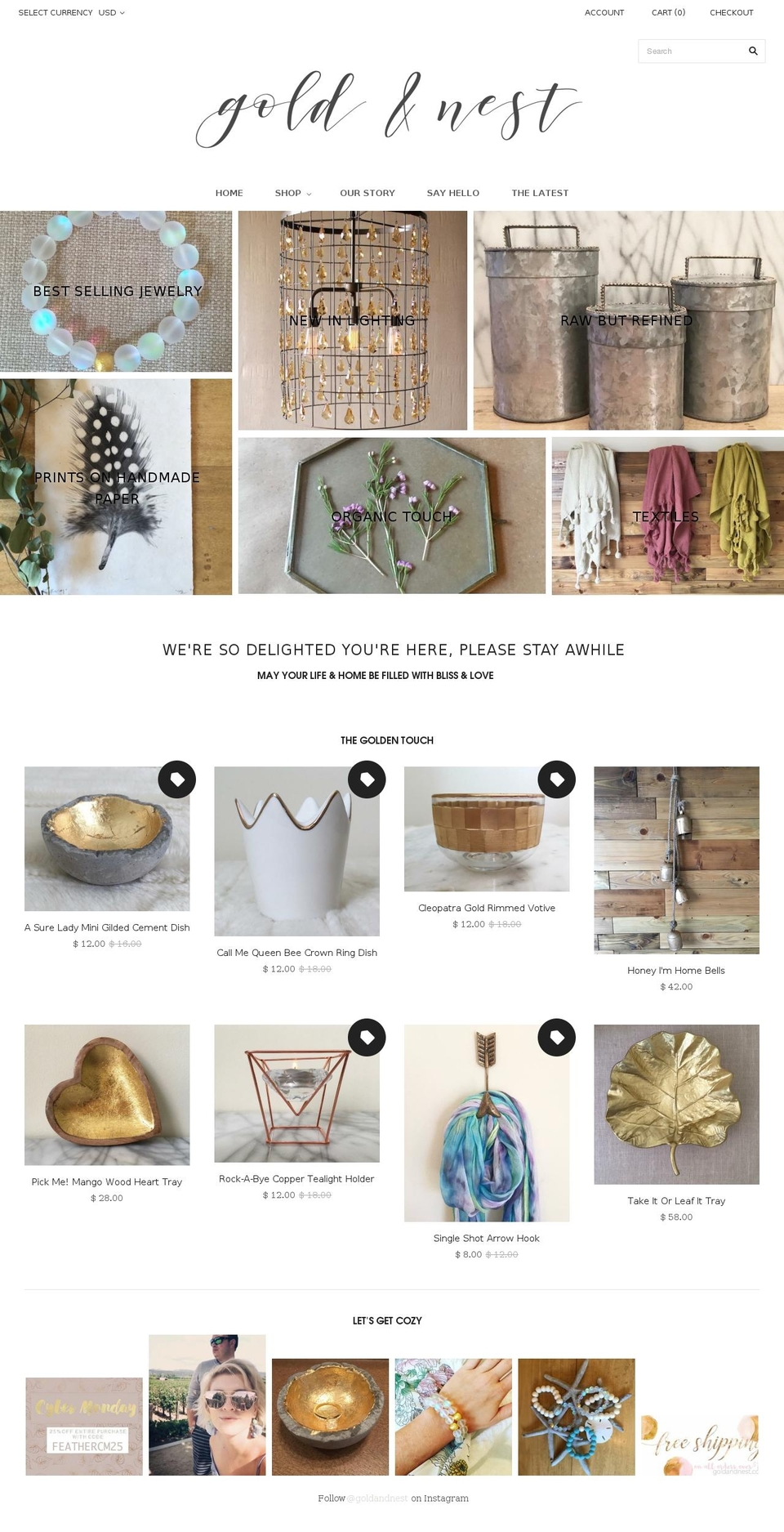 goldandnest.com — Shopify storefront screenshot