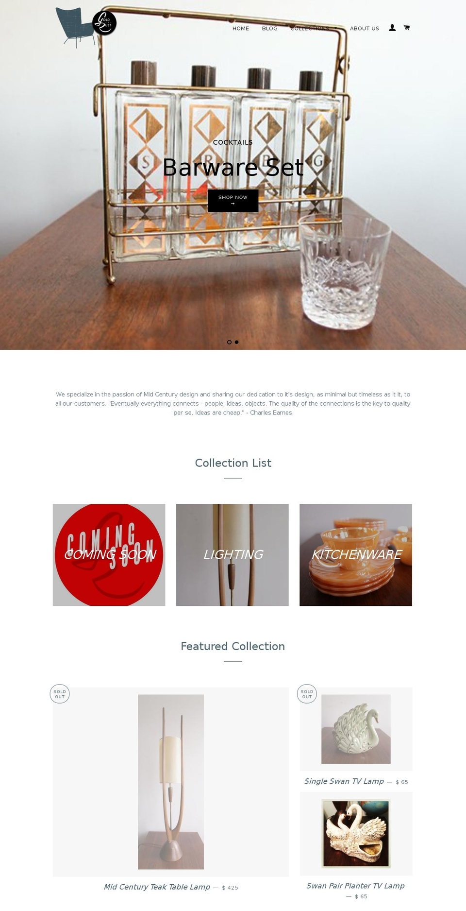 goldandrustfinds.com shopify website screenshot