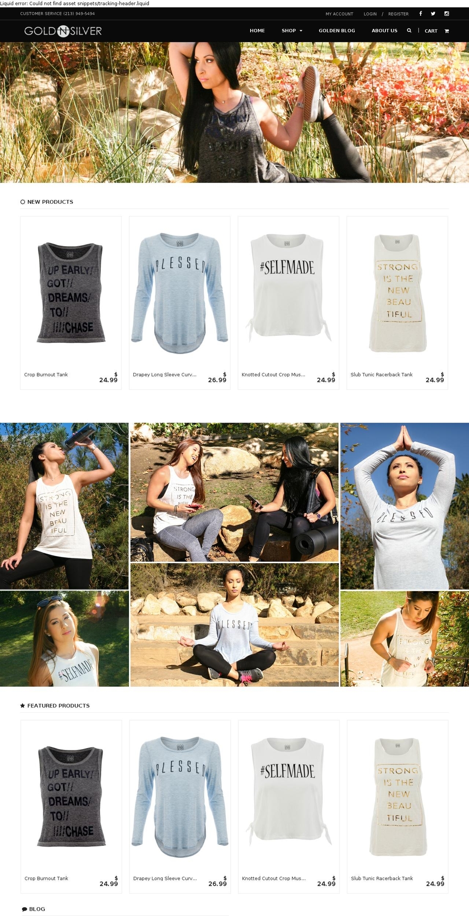 goldandsilverapparel.com shopify website screenshot