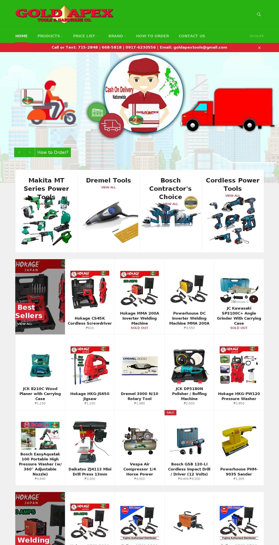 goldapextools.com — Shopify storefront screenshot