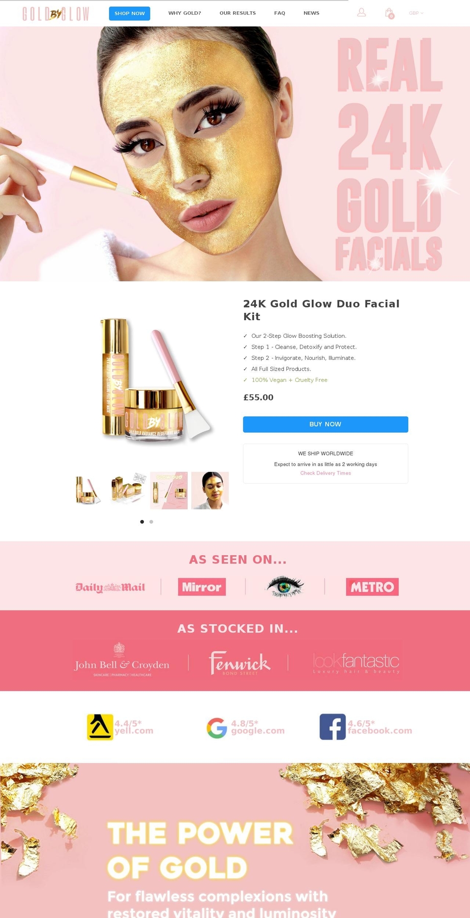 Copy of Thème 1 Shopify theme site example goldbyglow.com