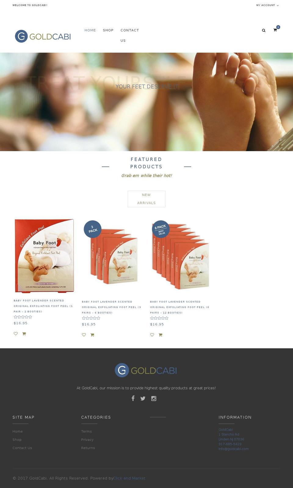 Bazien Shopify theme site example goldcabi.com