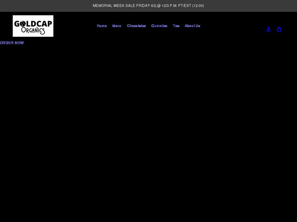 goldcaporganics.com shopify website screenshot