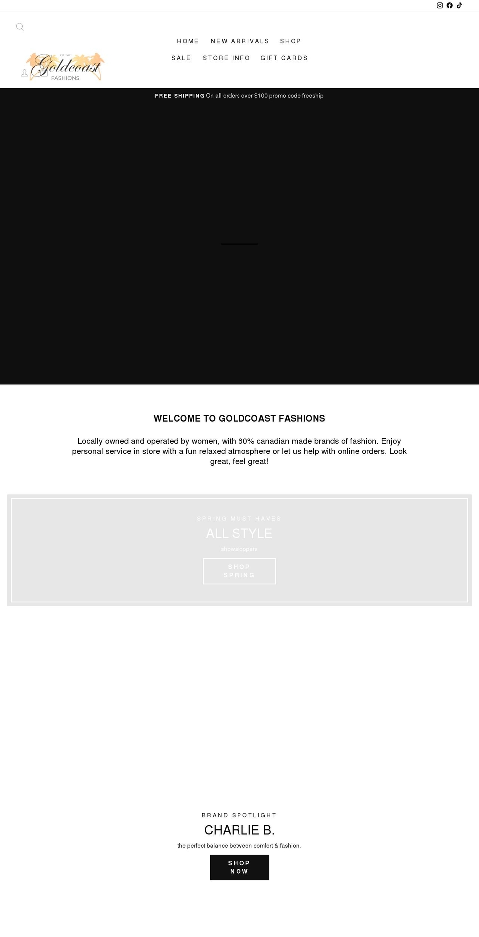 goldcoastfashions.ca shopify website screenshot