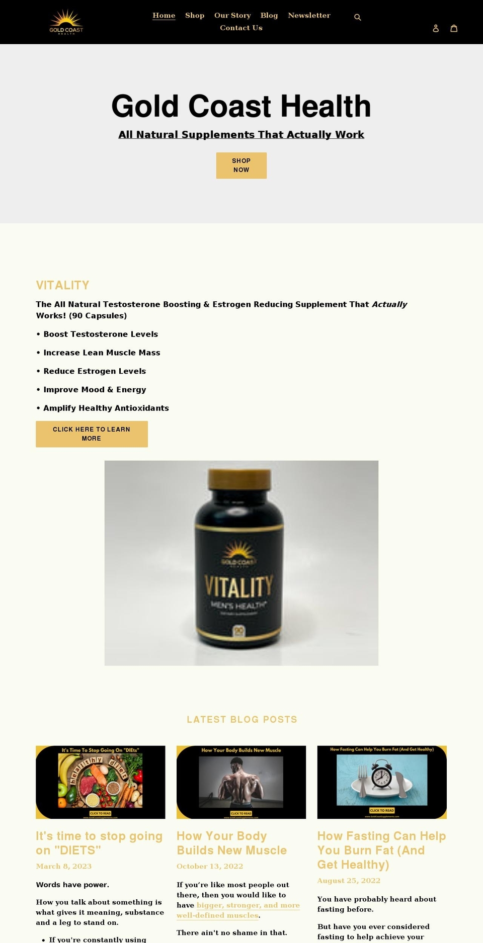 goldcoastsupplements.com shopify website screenshot