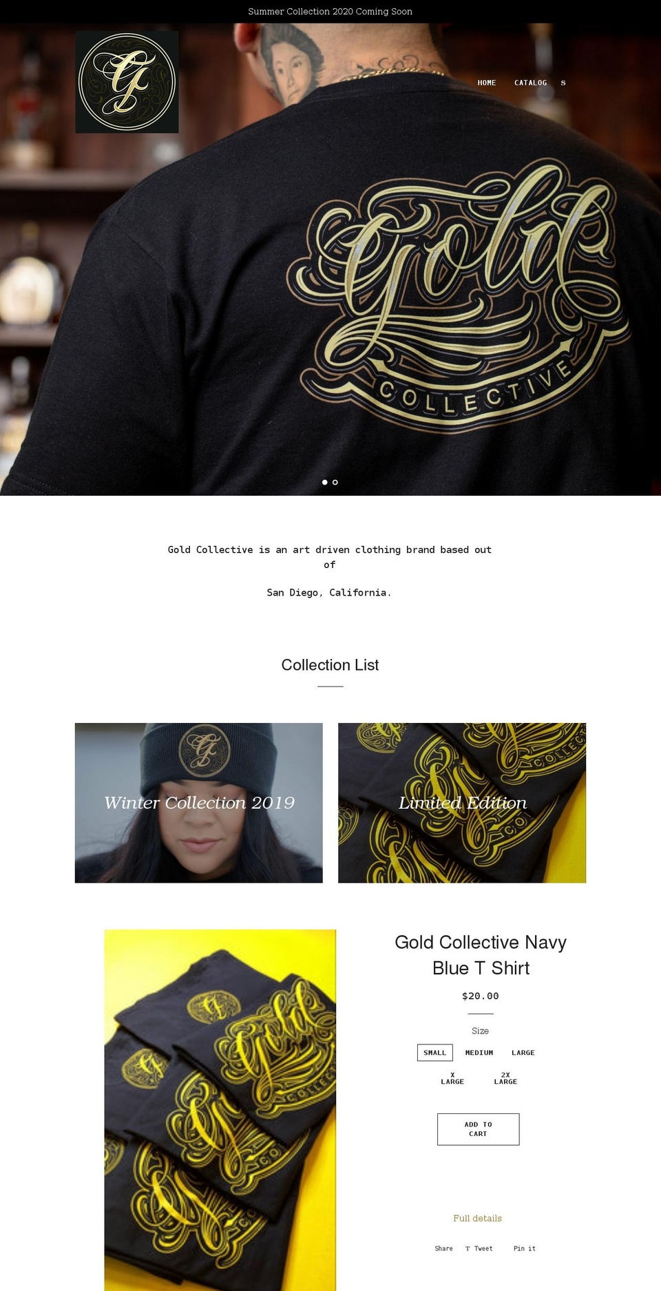 goldcollectivebrand.com shopify website screenshot