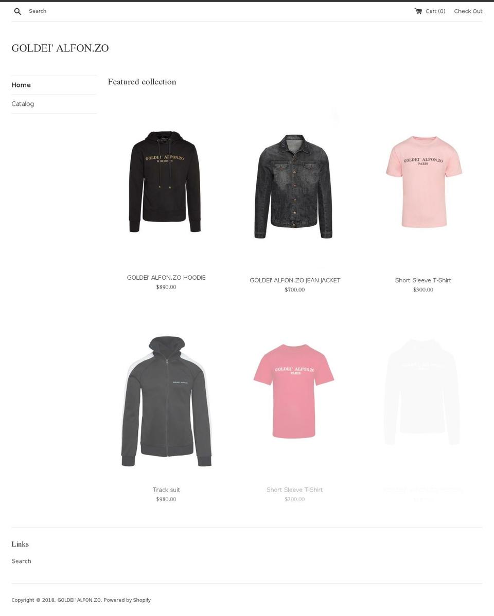 goldeialfonzo.com — Shopify storefront screenshot