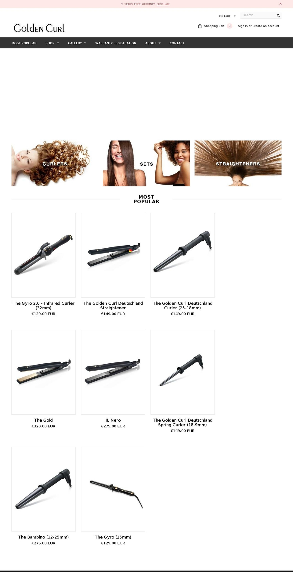 golden-curl.com shopify website screenshot